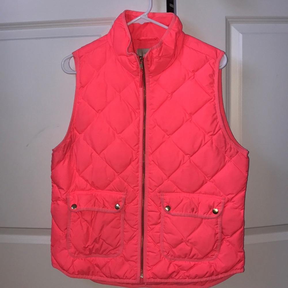Jcrew flamingo quilted vest